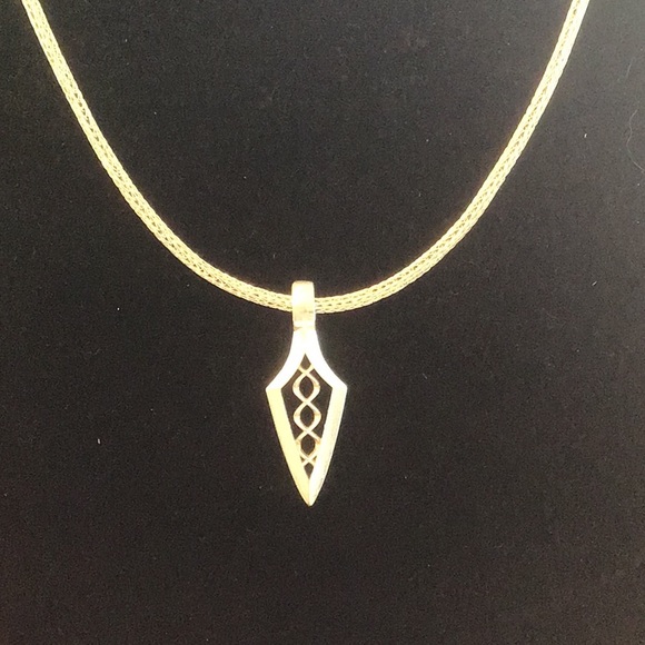 925 Viking Knit Necklace with Helix Design Arrowhead pendant